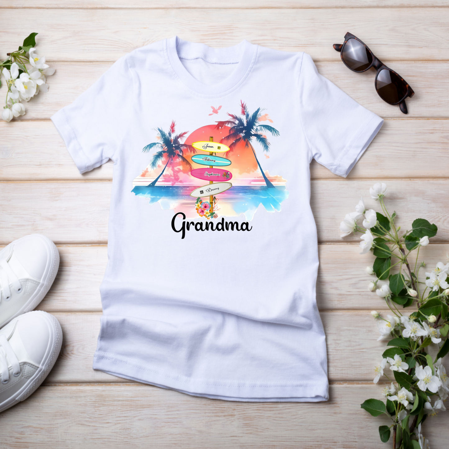 Grandma /GiGi Tropical Surfboard Tumblers or t-shirt