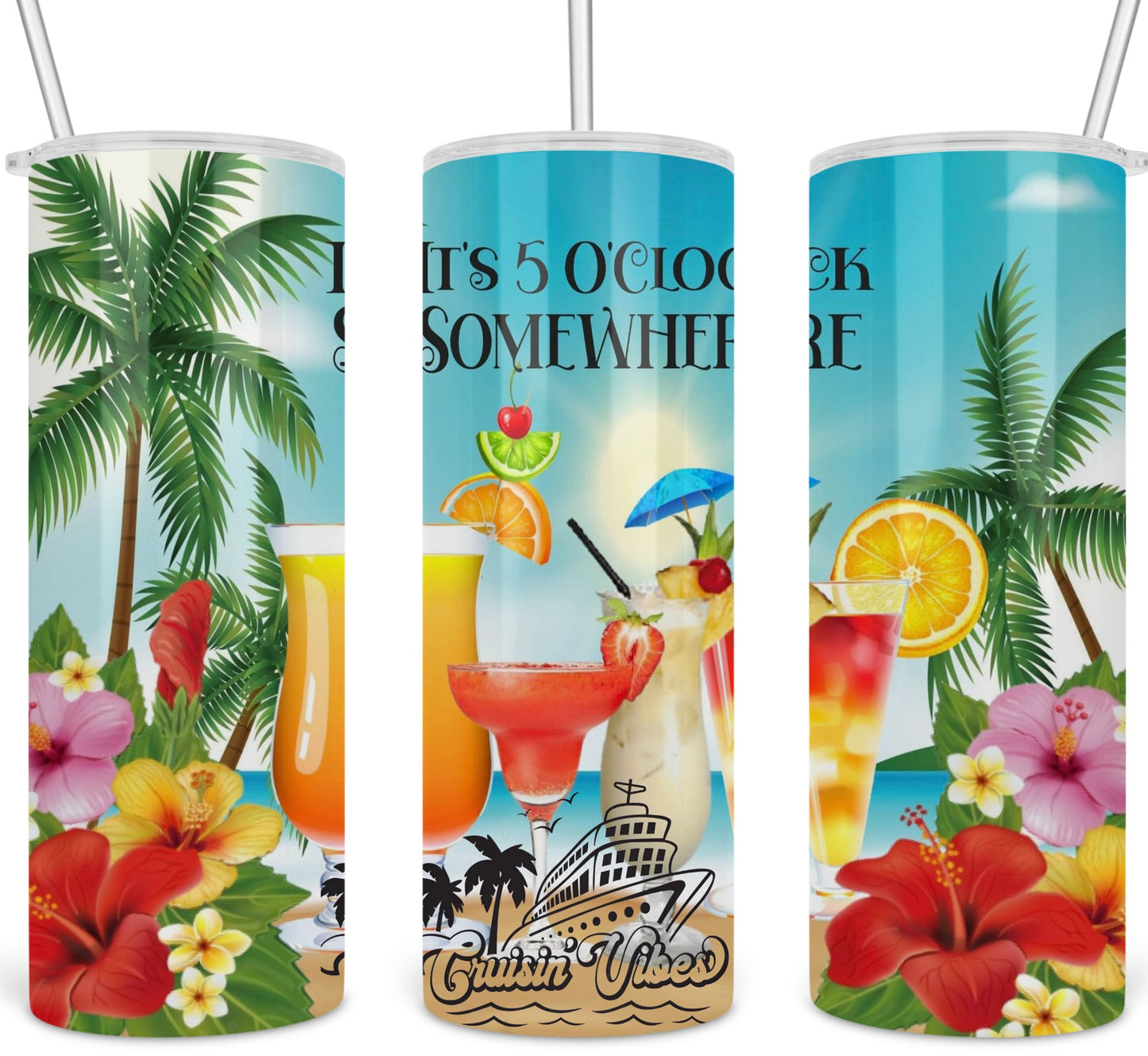 Tropical beach drinks for a cruise 20 oz. tumbler gift